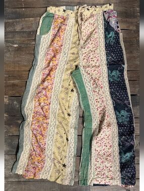 💎BRAND NEW Jaded Gypsy Dream Weaver Flow Pants Boho Patchwork Wide Leg